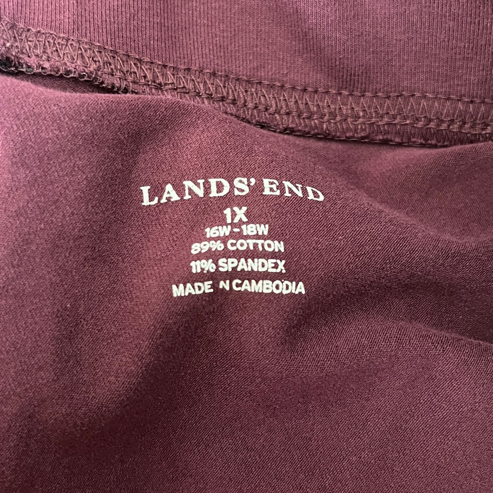 Lands' End Deep Burgundy 1X Top